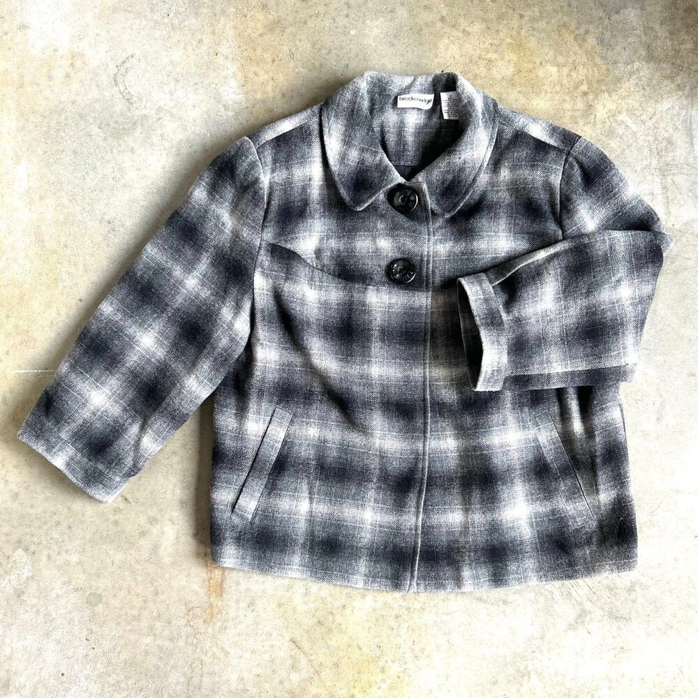Breckenridge Gray White Plaid Cape Jacket 60s Mod Style Fall USA